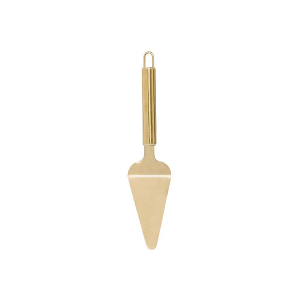 Gold Stainless Steel Cake Server on a white background