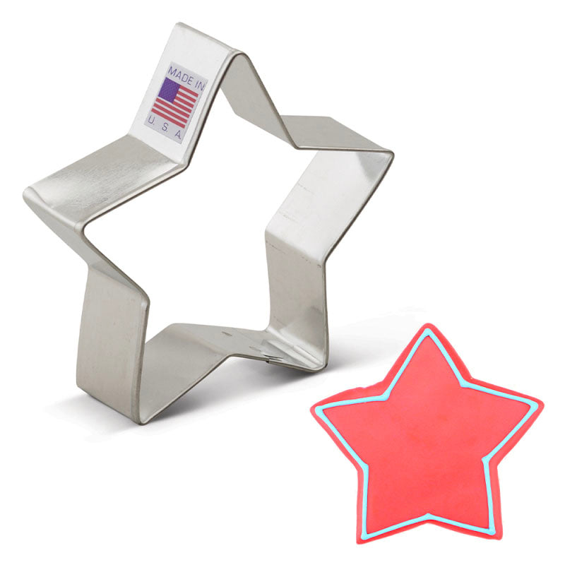 Star cookie cutter by Ann Clarke on a white background