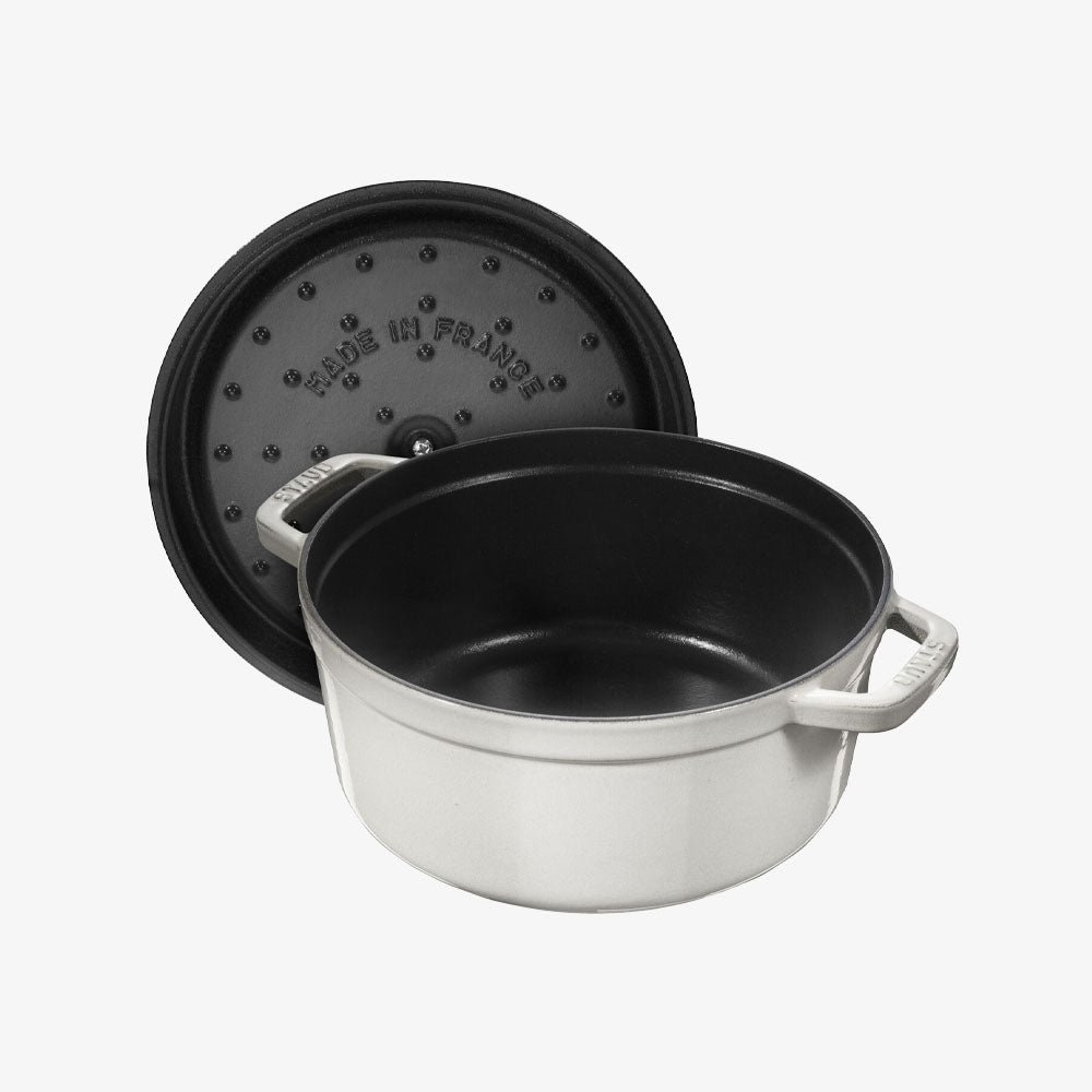 Staub 7 Quart Round Cocotte in White Truffle – Addison West