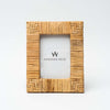 Handwoven Rattan Photo Frame (Holds 4" x 6" Photo) on a white background 