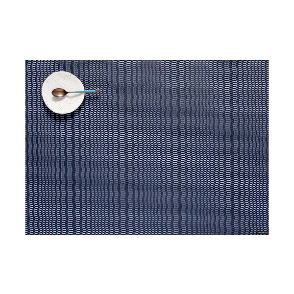 Chilewich rectangular placement in swell blue pattern on a white background