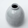 White Large Terracotta Vase with Engraved Lines on a white background