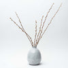 White Large Terracotta Vase with Engraved Lines on a white background