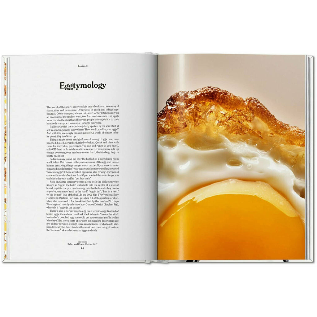 Inside pages of of book titled Egg: a collection of stories and recipes.
