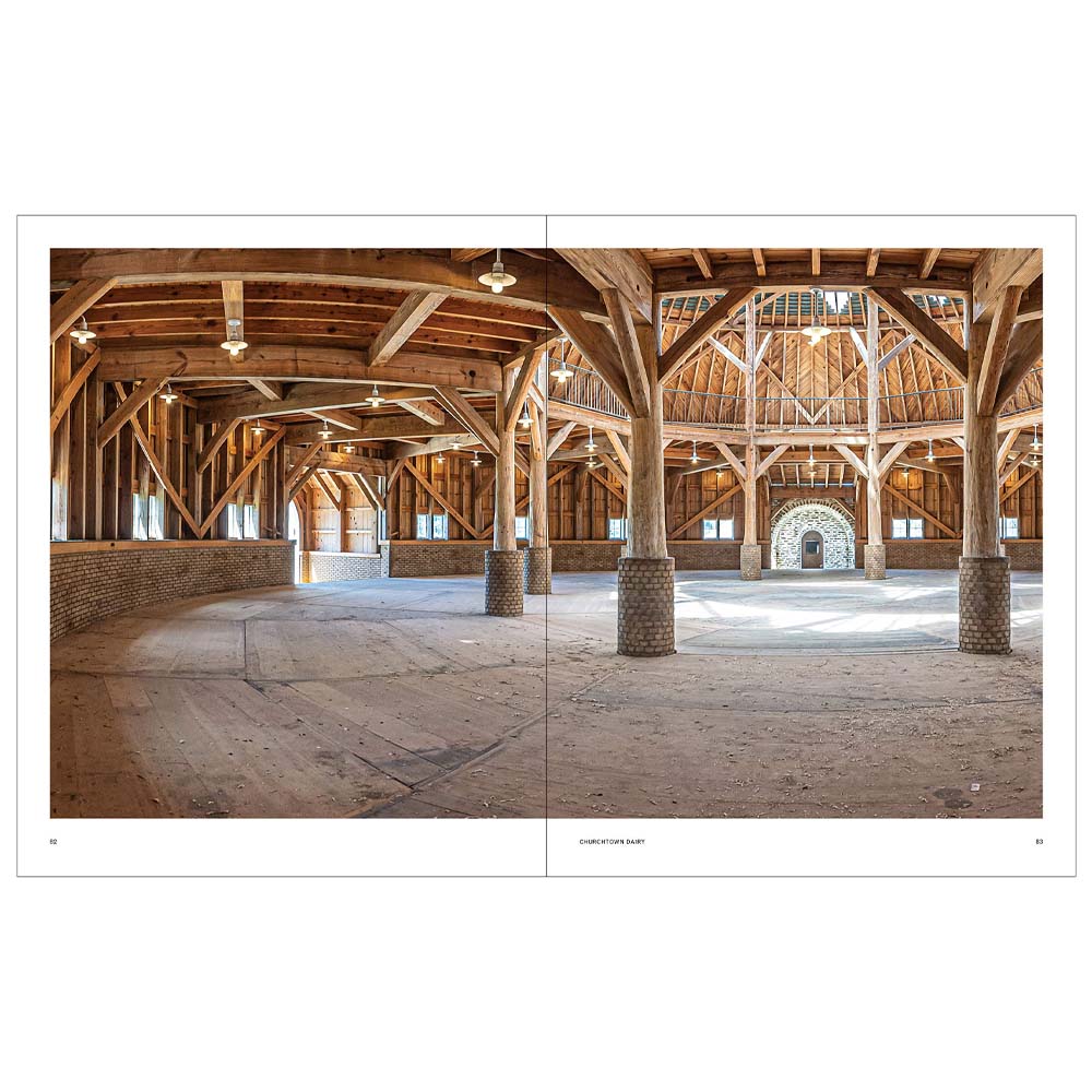 Interior pages of book titled 'The New Farm' on a white background