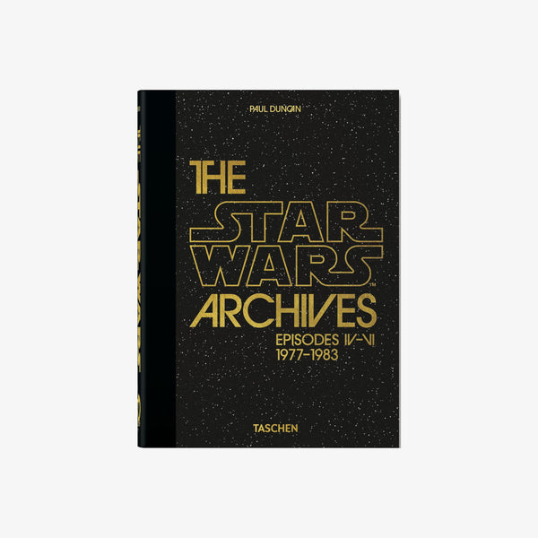 Black and gold Front cover of book titled: The star wars archives on a white background