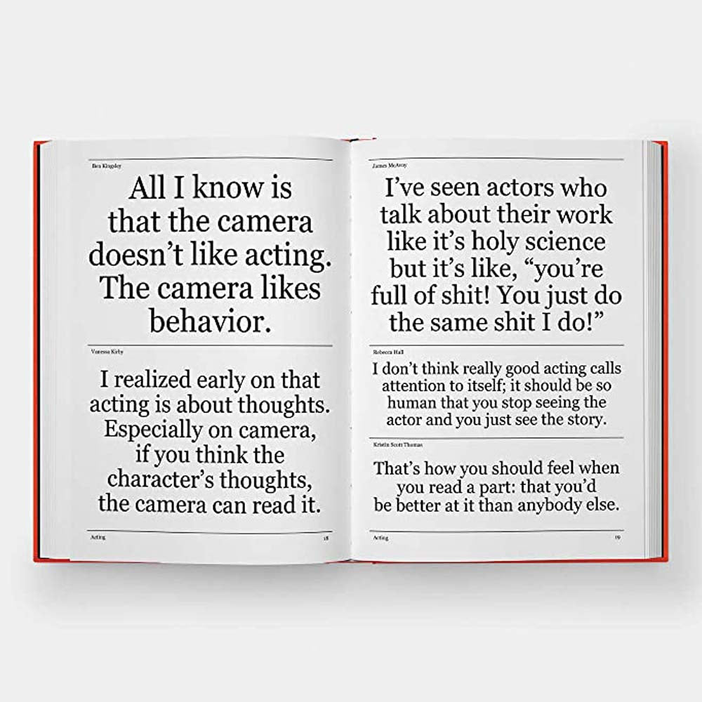 Inside pages of book titled 'The talks No idea is final' on a white background