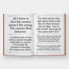 Inside pages of book titled 'The talks No idea is final' on a white background