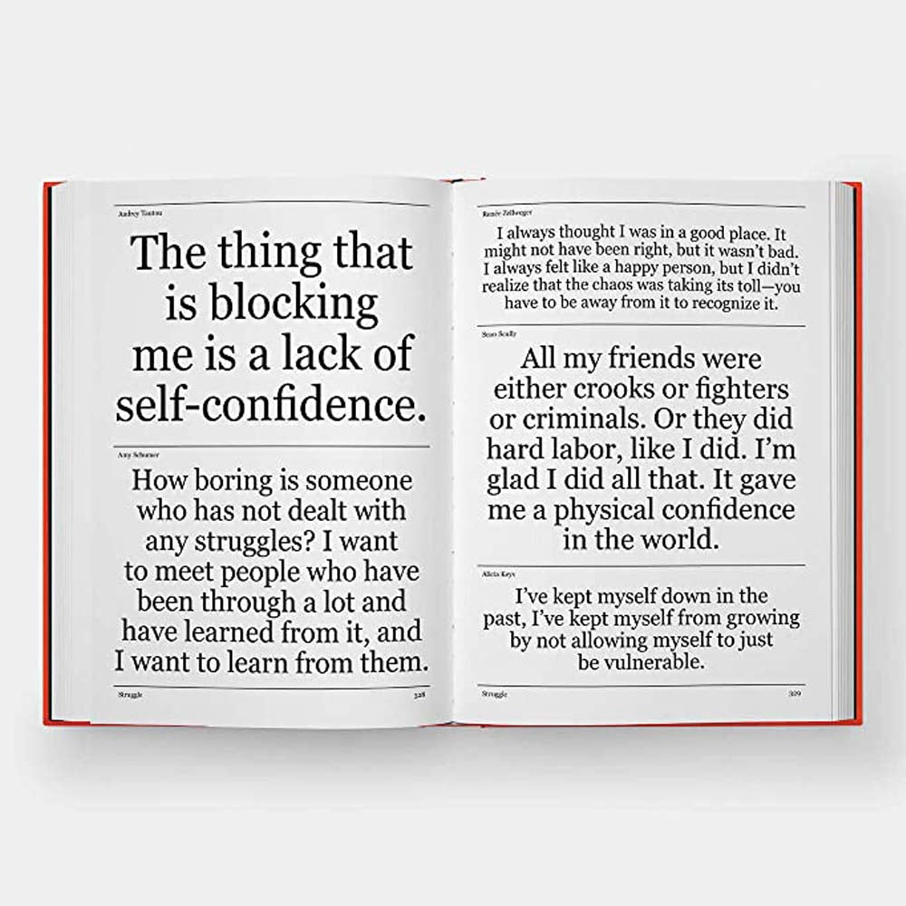Inside pages of book titled 'The talks No idea is final' on a white background