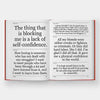 Inside pages of book titled 'The talks No idea is final' on a white background