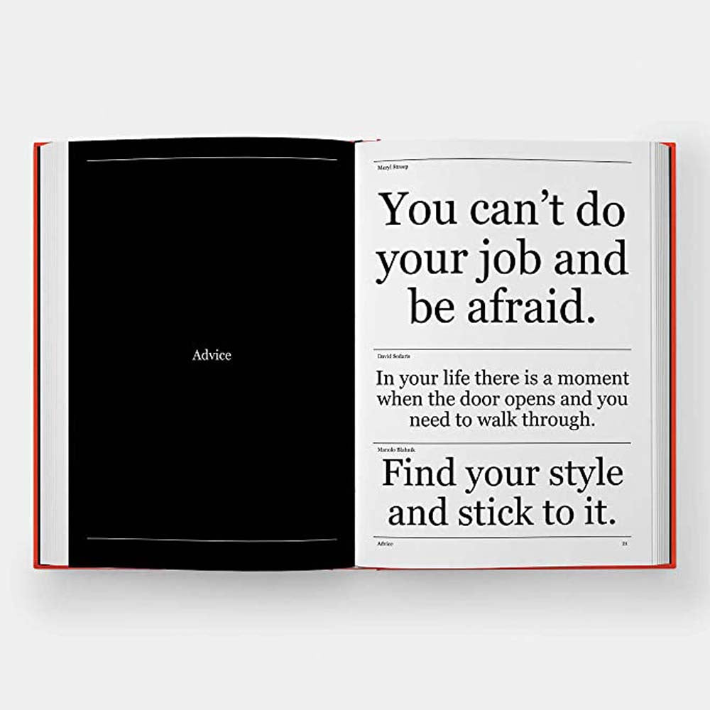 Inside pages of book titled 'The talks No idea is final' on a white background