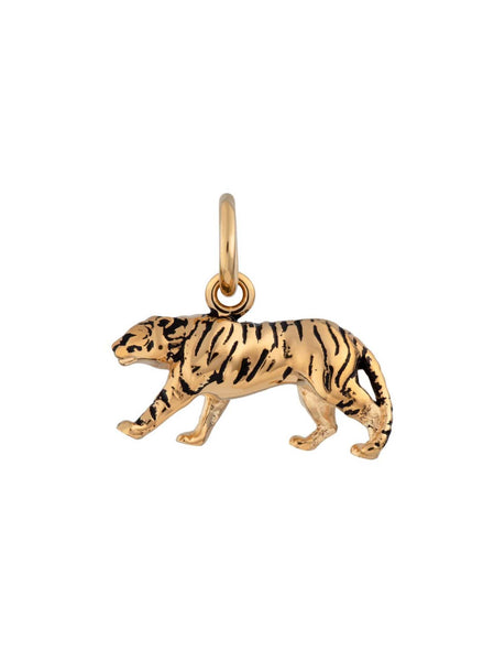 Scream Pretty brand gold tiger charm on white background