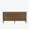 Oak six drawer 'Toulouse' dresser by four hands furniture on a white background