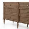 Oak six drawer 'Toulouse' dresser by four hands furniture on a white background