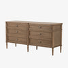 Oak six drawer 'Toulouse' dresser by four hands furniture on a white background