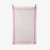 Red plaid Tissage de L’Ouest tea towel on a white background