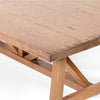 Waxed pine 'Trellis' rectangular coffee table by four hands furniture on a white background