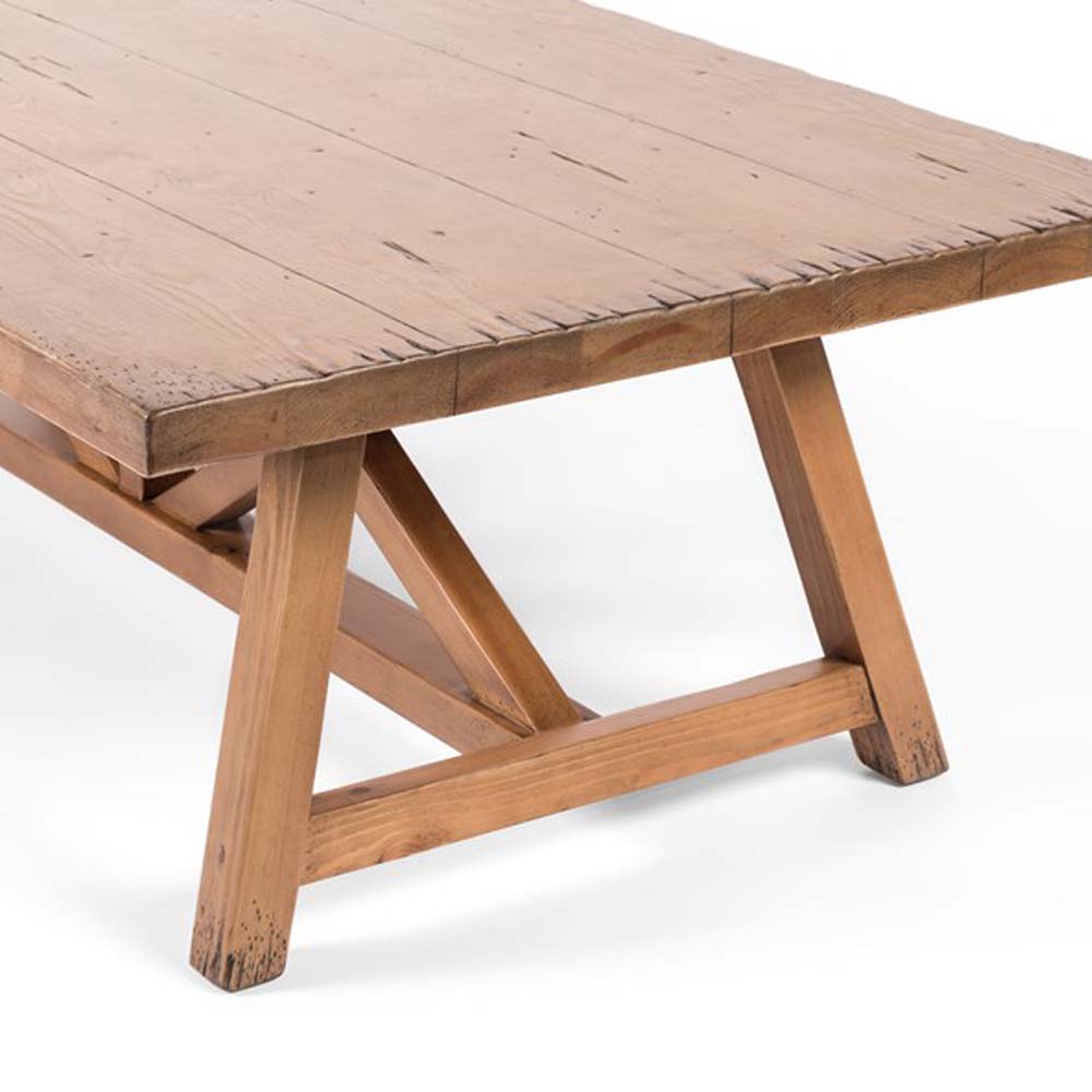 Waxed pine 'Trellis' rectangular coffee table by four hands furniture on a white background