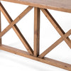 Waxed pine 'Trellis' console table by four hands furniture on a white background