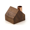 Hauskaa walnut wood cottage candle holder by Hauskaa on a white background