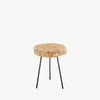 Furniture classics whiskey end table with wood top and steel legs on a white background