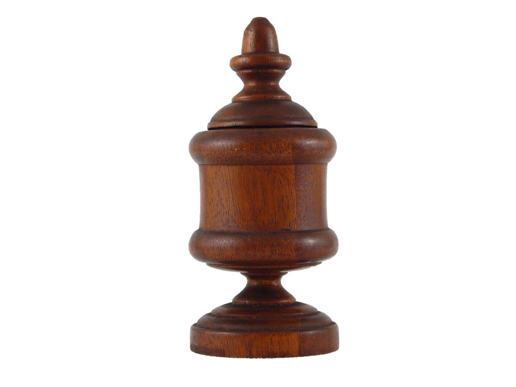 Antique footed wood box with pedestal base  on a white background