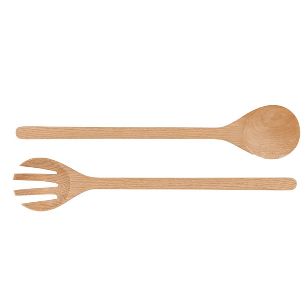 Set of two Beechwood salad servers on a white background