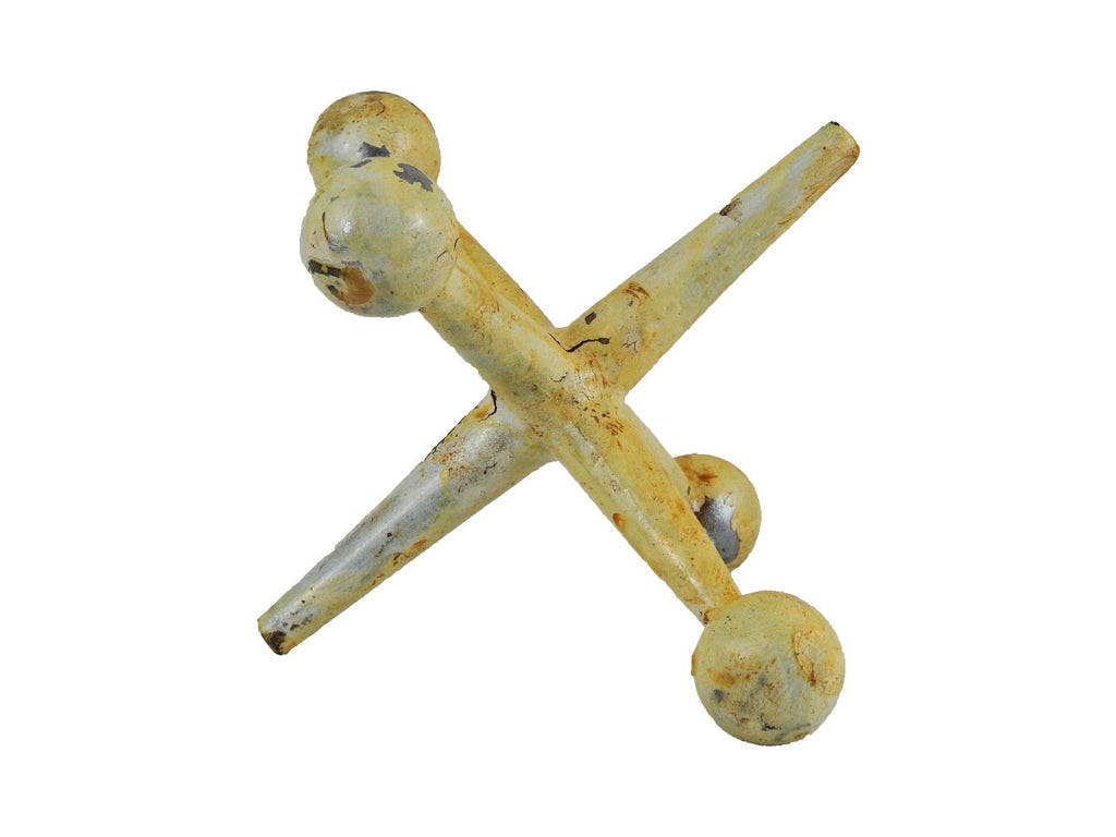 Antique light yellow jack jax with chipped paint 