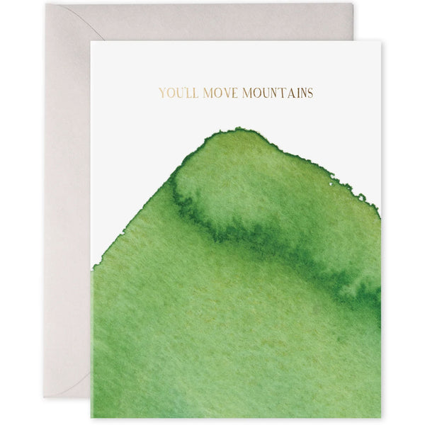 E Frances You'll Move Mountains Greeting Card on a white background